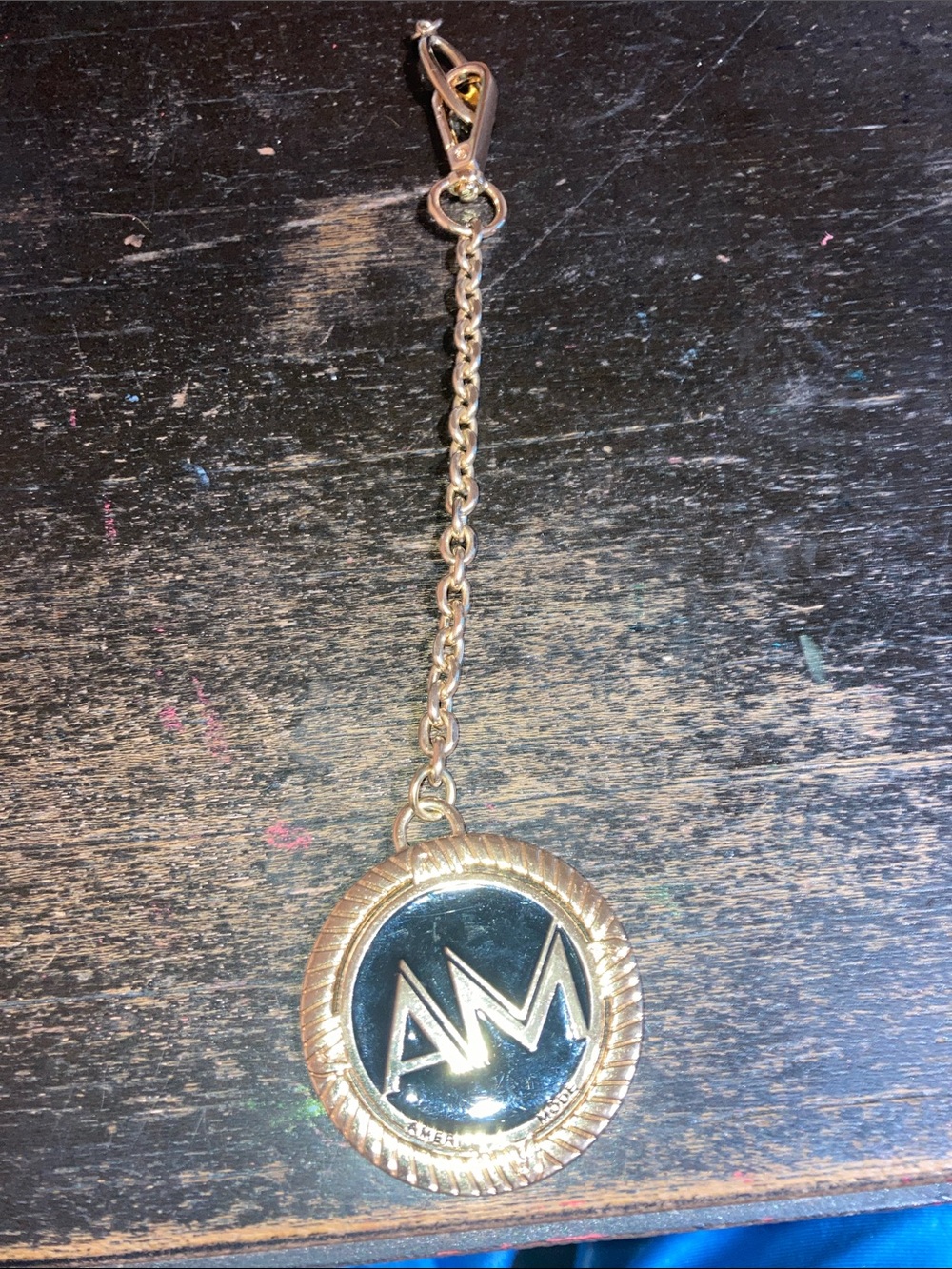Ameri mode golf looking AM Logo Keychain Pendant with Black Center